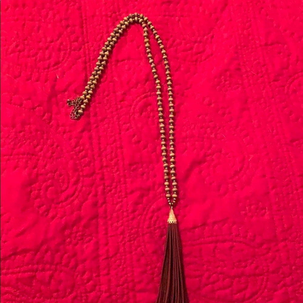 beaded necklace with tassel